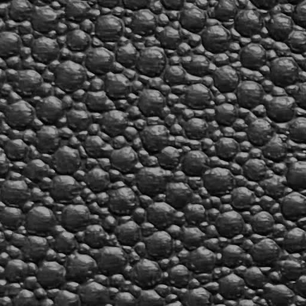 Makroaufnahme des Burr Leather mit charakteristischer runder Narbung